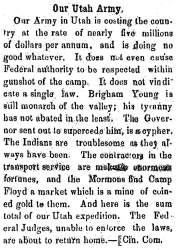 “Our Utah Army,” Ripley (OH) Bee, March 5, 1859