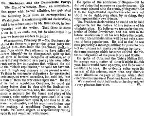 “Br. [Mr.] Buchanan and the Democratic Party,” Charleston (SC) Mercury, March 7, 1859