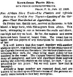 “News from Porto [Puerto] Rico,” New York Herald, March 7, 1859