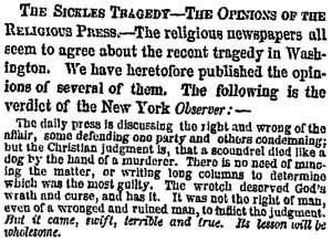 “The Sickles Tragedy,” New York Herald, March 12, 1859