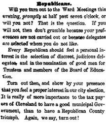 “Republicans,” Cleveland (OH) Herald, March 29, 1859