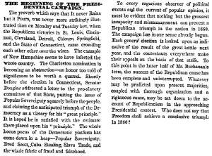 “The Beginning of the Presidential Campaign,” Chicago (IL) Press and Tribune, April 7, 1859