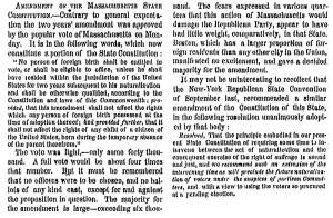 “Amendment to the Massachusetts State Constitution,” New York Times, May 11, 1859