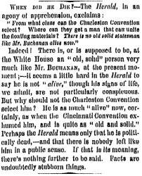 “When Did He Die?,” New York Times, May 11, 1859
