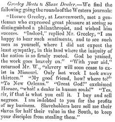 “Greeley Meets a Slave Dealer,” Fayetteville (NC) Observer, June 9, 1859