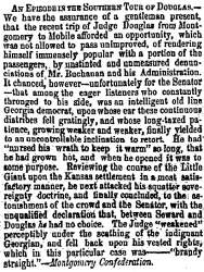 “An Episode in the Southern Tour of Douglas,” Charleston (SC) Mercury, June 10, 1859