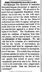 “The Fugitive Slave Law,” Chicago (IL) Press and Tribune, June 14, 1859
