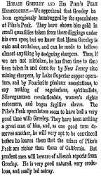 “Horace Greeley and His Pike’s Peak Humbuggery,” New York Herald, July 10, 1859
