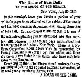 “The Game of Base Ball,” New York Herald, July 21, 1859