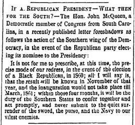 “If a Republican President?,” San Francisco (CA) Evening Bulletin, July 26, 1859