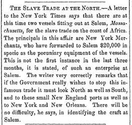“The Slave Trade at the North,” Fayetteville (NC) Observer, August 11, 1859