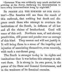“So Perish All The Enemies of Our Country!,” Fayetteville (NC) Observer, October 20, 1859