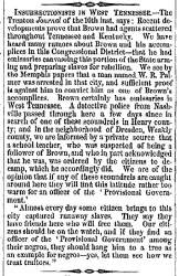 “Insurrectionists in West Tennessee,” Charleston (SC) Mercury, November 15, 1859