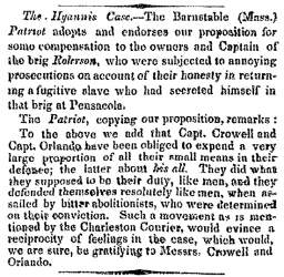 “The Hyannis Case,” Charleston (SC) Courier, December 15, 1859
