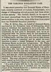 “The Carlisle Kidnapping Case,” Washington (DC) National Intelligencer, December 17, 1859