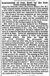 “Nomination of Gen. Scott by the New York Union Meeting,” New York Herald, December 27, 1859