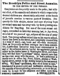 “The Brooklyn Police and Street Assaults,” New York Herald, January 22, 1860