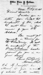 Horace White to Abraham Lincoln, February 10, 1860 (Page 1)