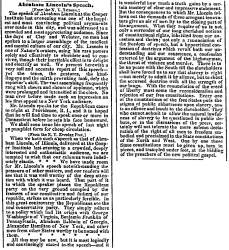 “Abraham Lincoln’s Speech,” Chicago (IL) Press and Tribune, March 2, 1860