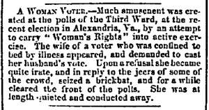 “A Woman Vote,” Chicago (IL) Press and Tribune, March 15, 1860