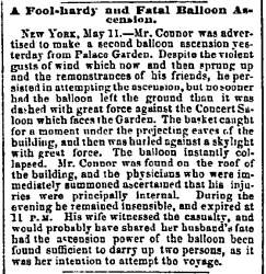 “A Fool-hardy and Fatal Balloon Ascension,” Chicago (IL) Press and Tribune, May 12, 1860