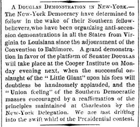 “A Douglas Demonstration in New York,” New York Times, May 18, 1860