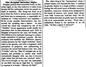 “The Douglas’ Saturday Night,” Cleveland (OH) Herald, June 25, 1860