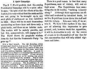 “A Quiet Campaign,” Milwaukee (WI) Sentinel, July 2, 1860