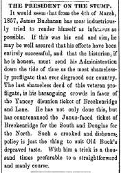 “The President on the Stump,” Raleigh (NC) Register, July 18, 1860