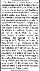 “The Election in North Carolina,” New York Herald, August 4, 1860