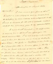 James Buchanan to Gerard Hallock, August 11, 1860 (Page 1)