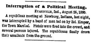 “Interruption of a Political Meeting,” New York Herald, August 26, 1860