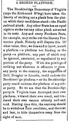 “A Broken Platform,” Charlestown (VA) Free Press, August 30, 1860