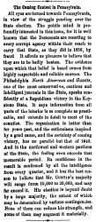 "The Coming Contest in Pennsylvania," Milwaukee (WI) Sentinel, October 3, 1860