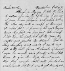 Edward Mattson to Abraham Lincoln, October 29, 1860 (Page 1)