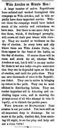 "Wide Awakes a Minute Men!," Milwaukee (WI) Sentinel, October 31, 1860