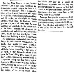 “The New York Herald and the Disunion Question,” New York Herald, November 4, 1860