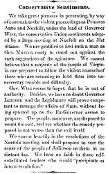 “Conservative Sentiments,” Charlestown (VA) Free Press, November 8, 1860