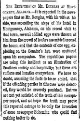 "The Reception of Mr. Douglas at Montgomery, Alabama," New York Herald, November 14, 1860