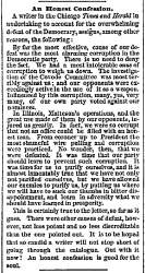 "An Honest Confession," Chicago (IL) Tribune, November 17, 1860
