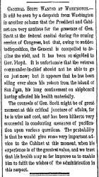 "General Scott Wanted At Washington," New York Herald, November 28, 1860