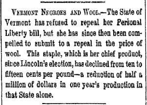 “Vermont Negroes and Wool,” New York Herald, December 8, 1860