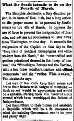 “What the South Intends to do on the Fourth of March,” Cleveland (OH) Herald, December 15, 1860