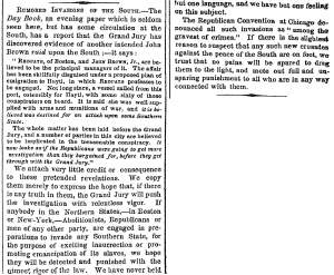 “Rumored Invasion of the South,” New York Times, January 25, 1861