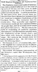 “Will England Recognize the Southern Confederacy?,” Richmond (VA) Dispatch, January 26, 1861