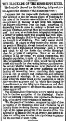 “The Blockade of the Mississippi River,” New York Herald, January 27, 1861