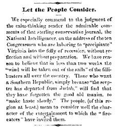 “Let the People Consider,” Charlestown (VA) Free Press, January 31, 1861