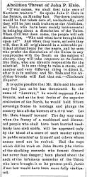 “Abolition Threat of John P. Hale,” Newark (OH) Advocate, February 8, 1861