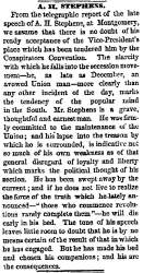 “A. H. Stephens,” Chicago (IL) Tribune, February 12, 1861