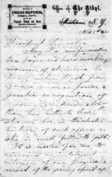 Lydia Sayer Hasbrouck to Abraham Lincoln, March 8, 1861 (Page 1)